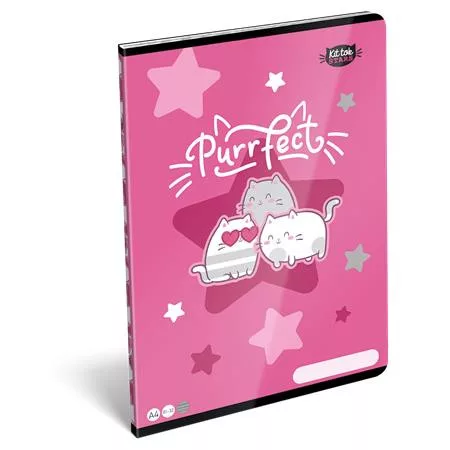 Füzet, tűzött, A4, vonalas, 32 lap LIZZYSULI, Kit tok Stars Purrfect (TICLFVA4KSP)