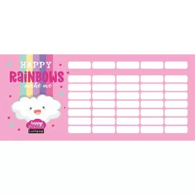   Órarend, tolltartóhoz, kétoldalas, LIZZYSULI, Lollipop Rainbow (TICLOLR)