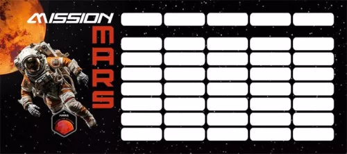 Órarend, tolltartóhoz, kétoldalas, LIZZYSULI, Mars Mission (TICLOMM)