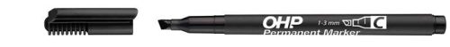 Alkoholos marker, OHP, 1-4 mm, C, vágott, ICO, fekete (TICOHPCFK)