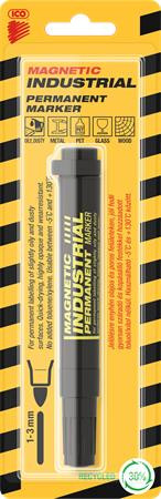 Alkoholos marker, ipari, 1-3 mm, kúpos, mágnessel, ICO Magnetic industrial permanent 11 XXL, fekete (TICP11IXFK)