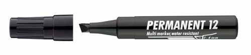 Alkoholos marker, 1-4 mm, vágott, ICO Permanent 12, fekete (TICP12FK)