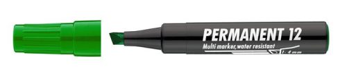 Alkoholos marker, 1-4 mm, vágott, ICO Permanent 12, zöld (TICP12Z)
