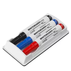   Tábla- és flipchart marker készlet tartóban, 1-3 mm, kúpos, ICO 11 XXL, 3 különböző szín +táblatörlő (TICPLSZ)