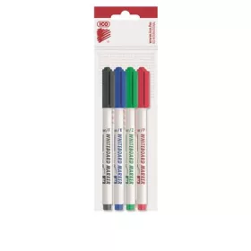   Tábla- és flipchart marker készlet, 1-1,5 mm, kúpos, ICO Slim M, 4 különböző szín (TICPLSZ4)