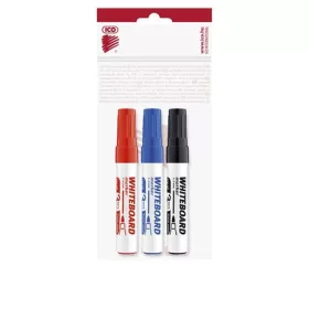   Tábla- és flipchart marker készlet, 1-3 mm, kúpos, ICO Plan, 3 különböző szín (TICPLV3)