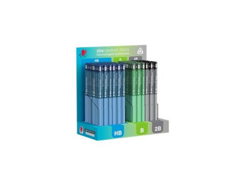 Grafitceruza display, HB, B, 2B, háromszögletű ICO Süni, sötét pasztell színek (TICSDSP)