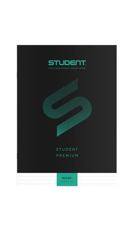 Füzet, tűzött, A4, vonalas, 32 lap, ICO Student Premium, fekete (TICSFPV)