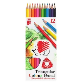   Színes ceruza készlet, háromszögletű, ICO Süni, 12 különböző szín (TICSU12S)