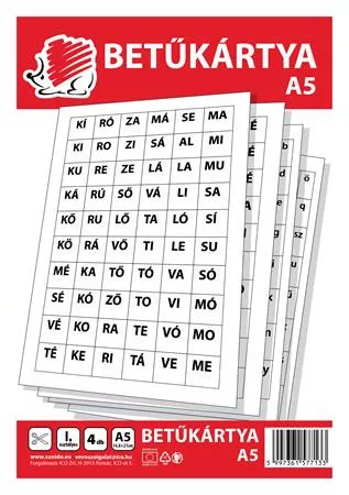 Betűkártya, A5, ICO Süni (TICSUBK)
