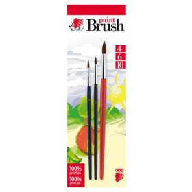   Ecsetkészlet, no. 4-6-10, fa, ICO Süni, vegyes színek (TICSUE4610)