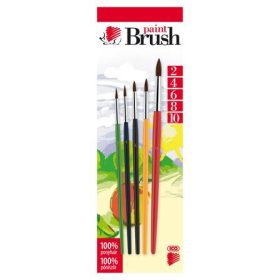   Ecsetkészlet, no. 2-4-6-8-10, fa, ICO Süni, vegyes színek (TICSUE5F)