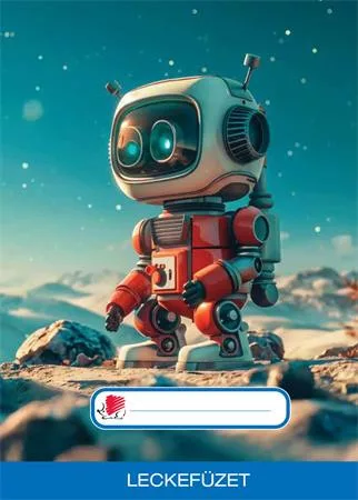 Füzet, tűzött, A5, lecke, 32 lap, ICO Süni, robot (TICSULFRO)