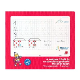   Füzet, tűzött, négyzethálós, 245x295 mm, fekvő, 32 lap, 1. osztály, ICO Süni Meixner, előnyomott (TICSUM1KE)