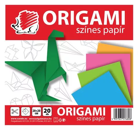 Origami papír, 20x20 cm, ICO Süni, 20 lap (TICSUOP20)