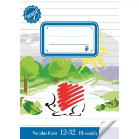   Füzet, tűzött, A5, vonalas, 32 lap, 3. osztály, ICO Süni Sulikész, 12-32 (TICSUSK1232)