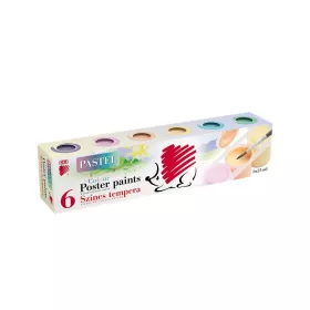   Tempera készlet, tégelyes, ICO Süni, 6 különböző pasztell szín (TICSUTEM6P)