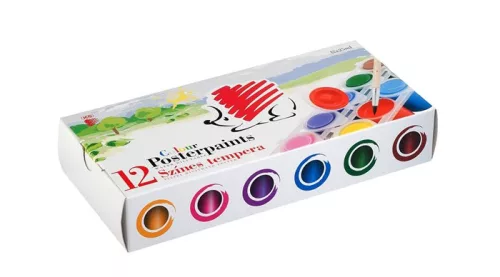 Tempera készlet, tégelyes, ICO Süni, 12 különböző szín (TICTEM12)