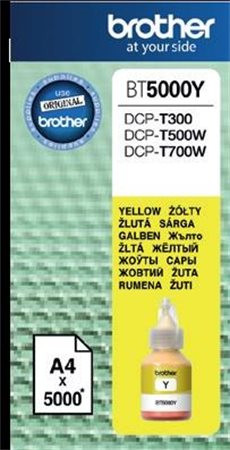 BT5000Y Tinta DCP T-300, 500W, 700W nyomtatókhoz, BROTHER, sárga, 5k (TJBBT5000Y)