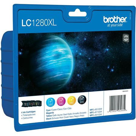 LC1280XLBCMY Tintapatron multipack MFC J6910DW, BROTHER, b+c+m+y, 1*2400 o., 3*1200 o. (TJBLC1280XLP)