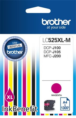 LC525XLM Tintapatron DCP-J100, J105 nyomtatóhoz, BROTHER, magenta, 1300 oldal (TJBLC525XLM)