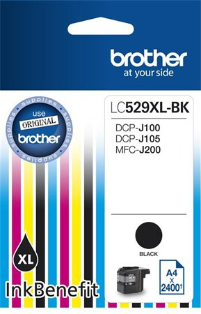 LC529XLB Tintapatron DCP-J100, J105 nyomtatóhoz, BROTHER, fekete, 2400 oldal (TJBLC529XLB)