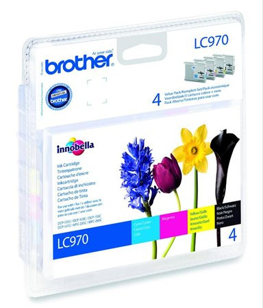 LC970BCMY Tintapatron multipack DCP 135C, BROTHER, b+c+m+y, 1*350 oldal, 3*300 oldal (TJBLC970P)
