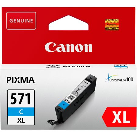 CLI-571CXL Tintapatron Pixma MG5750, 6850,7750 nyomtatókhoz, CANON, cián, 11 ml (TJCBCLI571CXL)