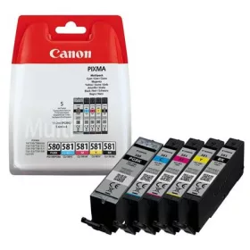   PGI580/CLI581 Tintapatron multipack Pixma TS7550, 8150, 9150 nyomtatókhoz, CANON, pgb+b+c+m+y, 11,2ml+4*5,6ml (TJCPGI580P)