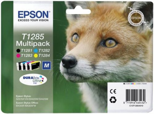 T12854010 Tintapatron multipack Stylus S22, SX125 nyomtatókhoz, EPSON, b+c+m+y, 16,4ml (TJE12854)