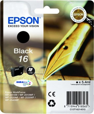 T16214010 Tintapatron Workforce WF2540WF nyomtatóhoz, EPSON, fekete, 5,4ml (TJE16214)
