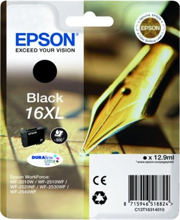 T16314010 Tintapatron Workforce WF2540WF nyomtatóhoz, EPSON, fekete, 12,9ml (TJE16314)