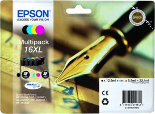 T16364010 Tintapatron multipack Workforce WF2540WF nyomtatóhoz, EPSON, b+c+m+y, 32,4ml (TJE16364)