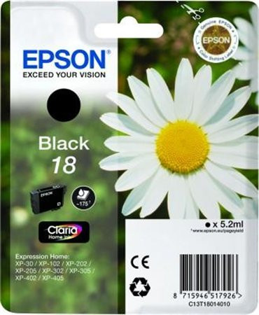 T18014010 Tintapatron XP 30, 102, 202, 205 nyomtatókhoz, EPSON, fekete, 5,2ml (TJE18014)