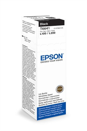 T66414A10 Tinta L100, 200mfp nyomtatókhoz, EPSON, fekete, 70ml (TJE66414)