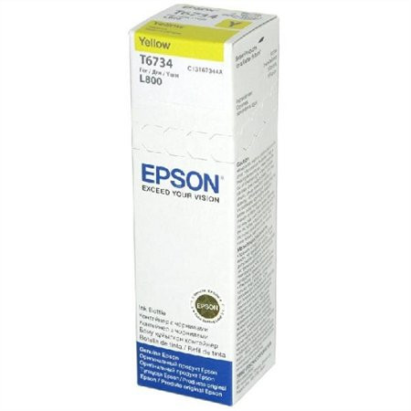 T67344A10 Tinta, L800 nyomtatóhoz, EPSON, sárga, 70ml (TJE67344)