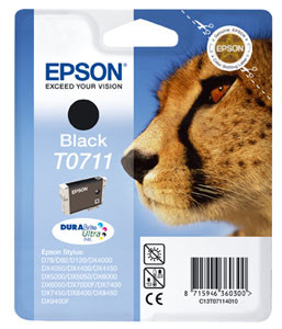 T07114011 Tintapatron Stylus D78, D92, D120 nyomtatókhoz, EPSON, fekete, 7,4ml (TJE71140)