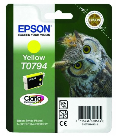 T07944010 Tintapatron StylusPhoto 1400 nyomtatóhoz, EPSON, sárga, 11ml (TJE79440)
