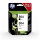3JB05AE Tintapatron multipack Deskjet 2620, 2630 nyomtatókhoz, HP 304, fekete+színes, 120+100 oldal (TJH3JB05A)
