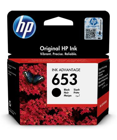 3YM75AE Tintapatron DeskJet Plus Ink Advantage 6075 All-in-One nyomtatóhoz, HP 653, fekete, 360 oldal (TJH3YM75A)