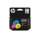 7FP20UE Tintapatron  Deskjet 2900, Envy 6110e nyomtatókhoz, HP 308, színes, 120 oldal (TJH7FP20U)