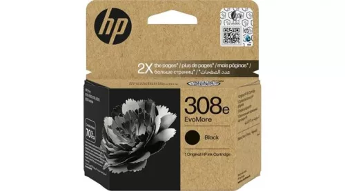 7FP22UE Tintapatron Deskjet 2900, Envy 6110e nyomtatókhoz, HP 308e EvoMore, fekete, 320 oldal (TJH7FP22U)