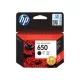 CZ101E Tintapatron Deskjet Ink Advantage 2510 sor nyomtatókhoz, HP 650, fekete, 360 oldal (TJHCZ101E)