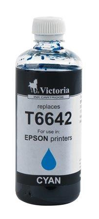 T66424 Tinta, L100, 200mfp nyomtatókhoz, VICTORIA TECHNOLOGY, cián, 100ml (TJV247)