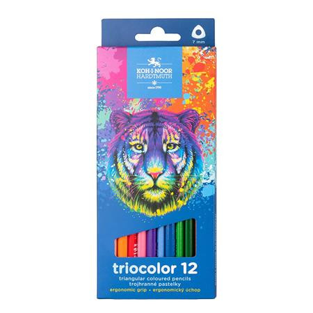 Színes ceruza készlet, háromszögletű, KOH-I-NOOR Tigris 3132/12, 12 különböző szín (TKOH313212)