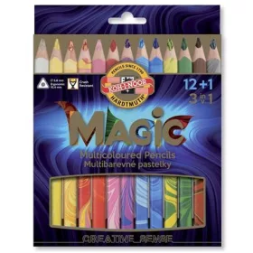   Színes varázsceruza készlet, háromszögletű, KOH-I-NOOR Magic 3408, 12+1 különböző szín (TKOH3408)