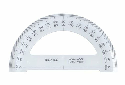 Szögmérő, műanyag, 180 °-os, KOH-I-NOOR (TKOH746168)