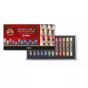   Porpasztell-kréta, puha, KOH-I-NOOR Toison 8512/12, 12 különböző szín (TKOH8512)