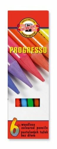 Színes ceruza készlet, henger alakú, famentes, KOH-I-NOOR Progresso 8755/6, 6 különböző szín (TKOH8755)