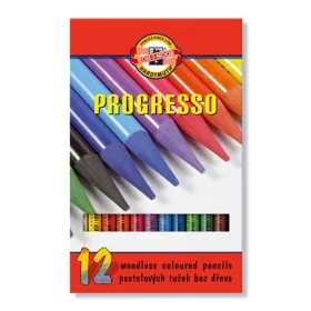   Színes ceruza készlet, henger alakú, famentes, KOH-I-NOOR Progresso 8756/12, 12 különböző szín (TKOH8756)